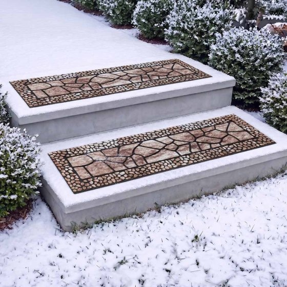 Lot de 2 tapis de protection pour les pieds - Grès  