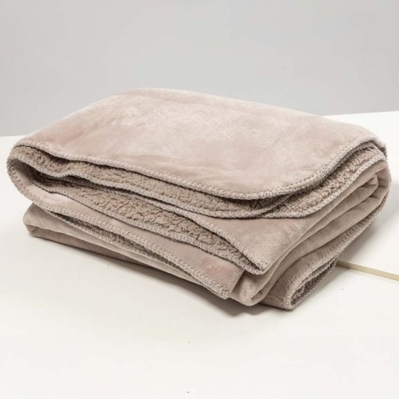 Couverture réversible Taupe