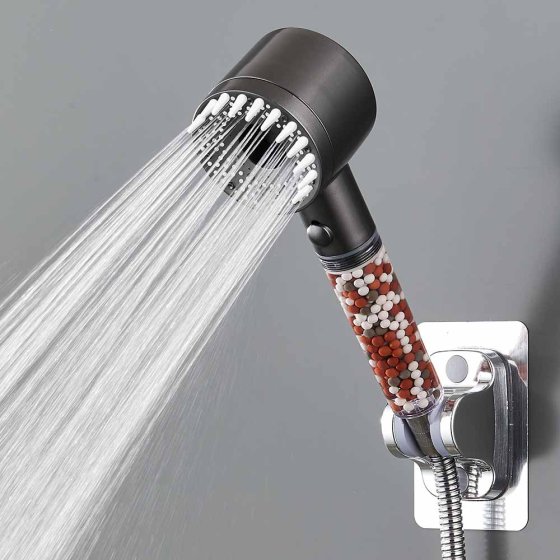 Pommeau de douche massant avec filtre minéral 