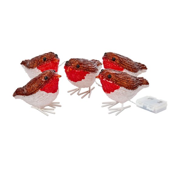 Décorations lumineuses en acrylique « Rouge-gorge » 
