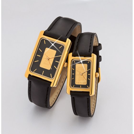 Montre lingot d’or et diamant 