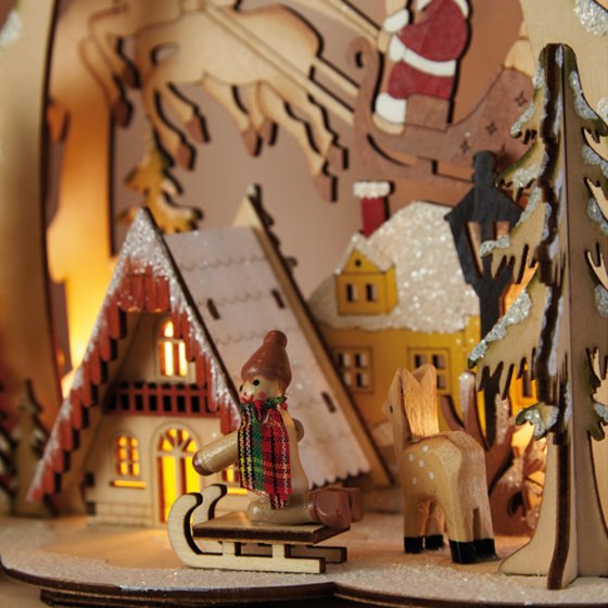 Arche en bois illuminée "Idylle de Noël"