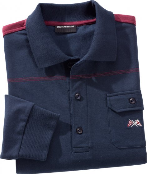 Polos à longues manches bordeaux + marine 