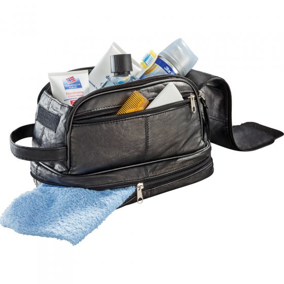 Trousse de toilette en cuir d’agneau
