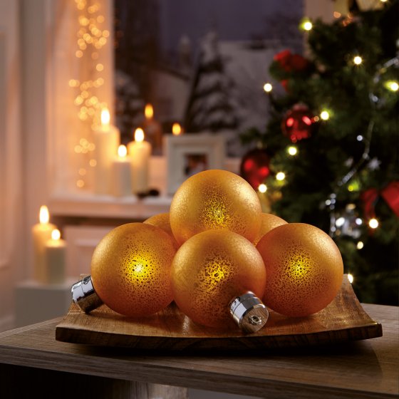 Boule de Noël à LED et télécommande Lot de 6  