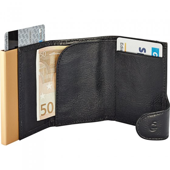 Porte-cartes en cuir avec bouclier RFID 