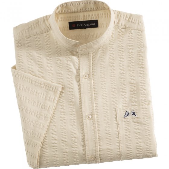 Chemise seersucker col officier