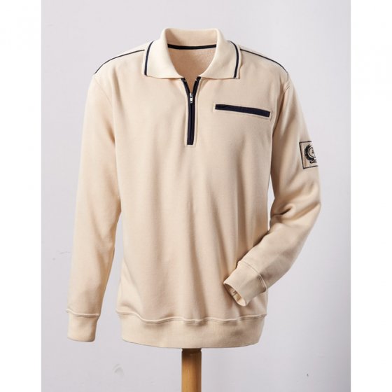 Sweat-shirt zippé,Beige 