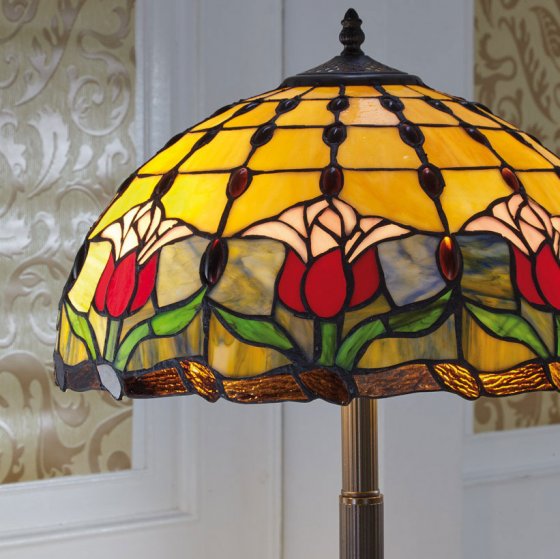 Lampadaire tiffany tulipe 