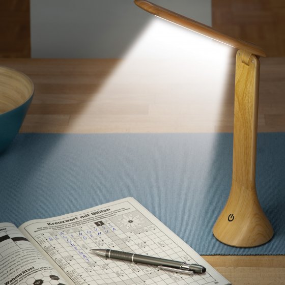 Lampe portative imitation bois