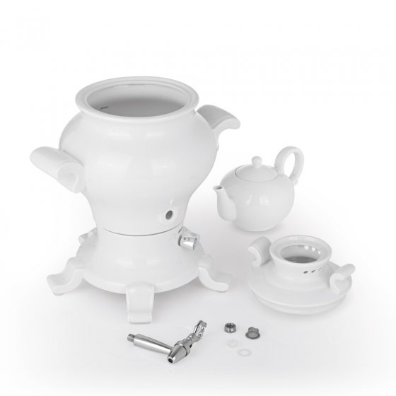 Samovar en porcelaine  "Odette Blanc" 