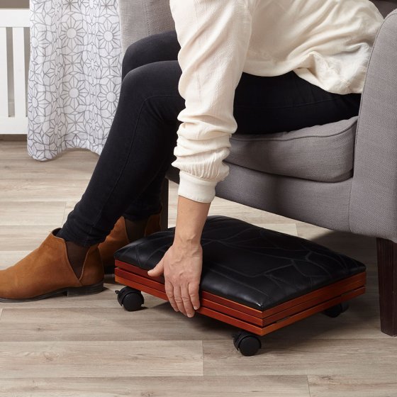 Repose-pieds confortable en cuir 