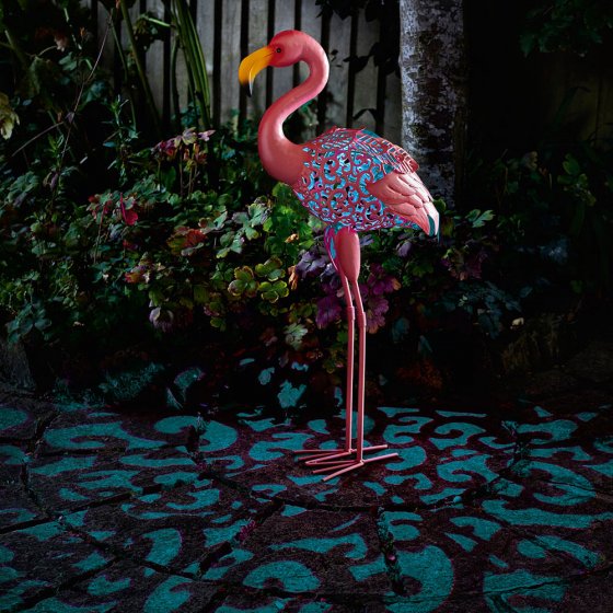 Flamant rose solaire pour le jardin 