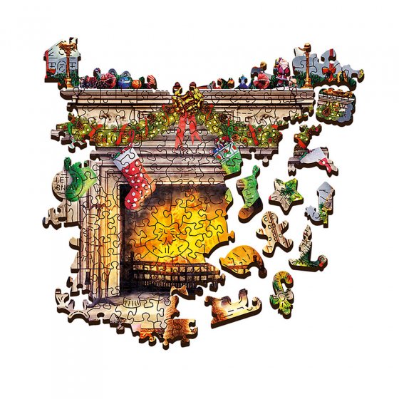 Puzzle en bois « Noël au coin du feu » 