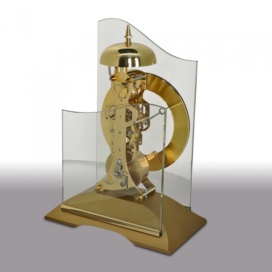 Horloge de table mécanique sous cloche 