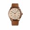 Montre pour homme rose avec bracelet en cuir - 3