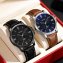 Montre pour homme avec bracelet en cuir noir - 3