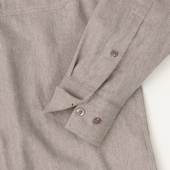 Chemise en flanelle avec fermeture éclair sur toute la longueur 3XL (47/48) | Taupe