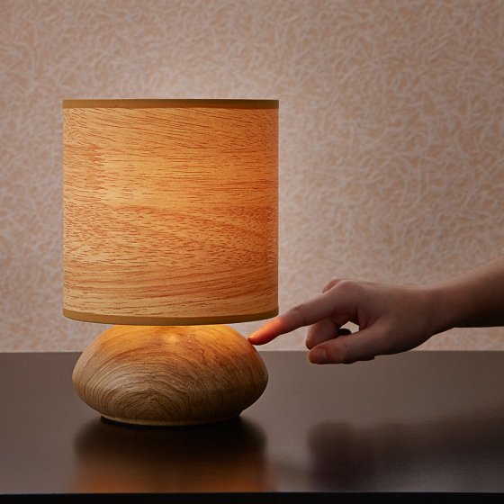 Lampe tactile aspect bois 