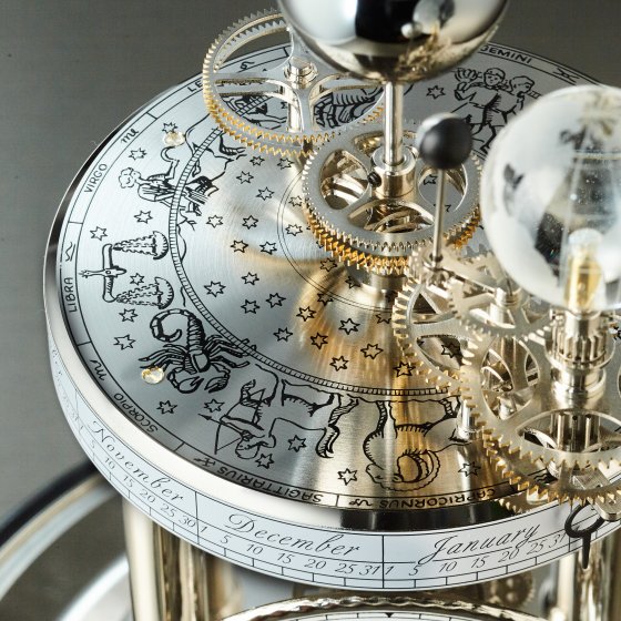 Pendule astrolabe Chrome/noir 