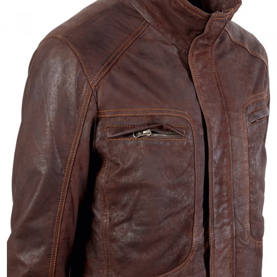 Veste d'hiver en cuir d'agneau