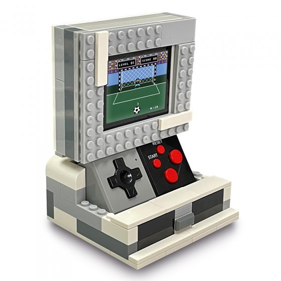 Console de jeux rétro avec blocs de construction 
