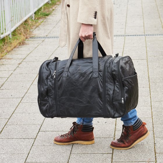Sac de voyage en cuir à ouverture latérale 