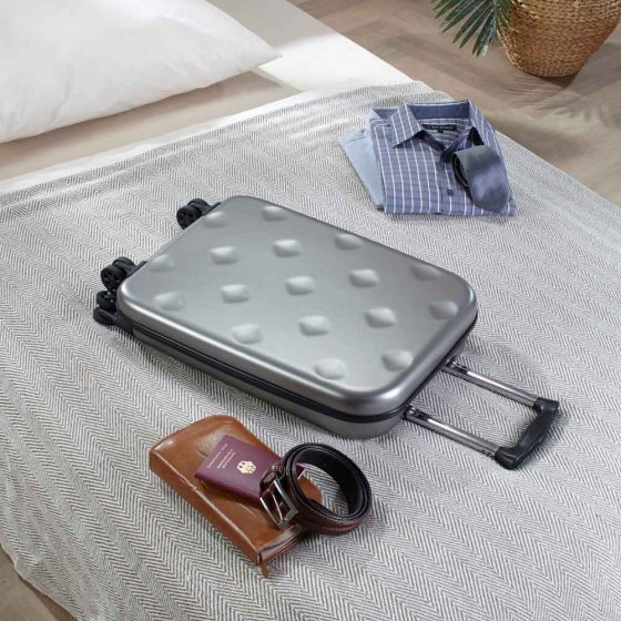 Valise ultra plate à roulettes Gris