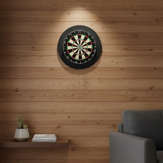 Cible de fléchettes en sisal avec anneau de protection mural 