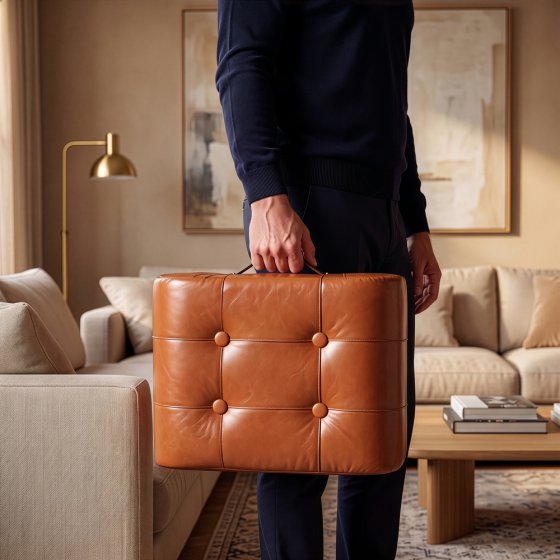 Tabouret rembourré de style rétro 