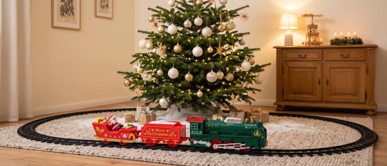 Train de Noël électronique avec de la fumée 