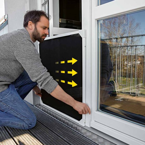 Moustiquaire télescopique pour portes de balcon et de terrasse, blanche 