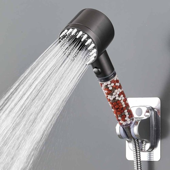 Pommeau de douche massant avec filtre minéral 