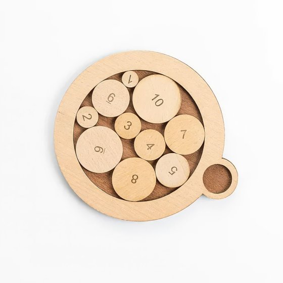 Jeu de réflexion avec des disques « Cercle des nombres » 