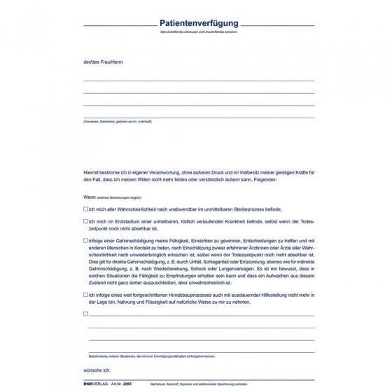 Dossier "directives anticipées"