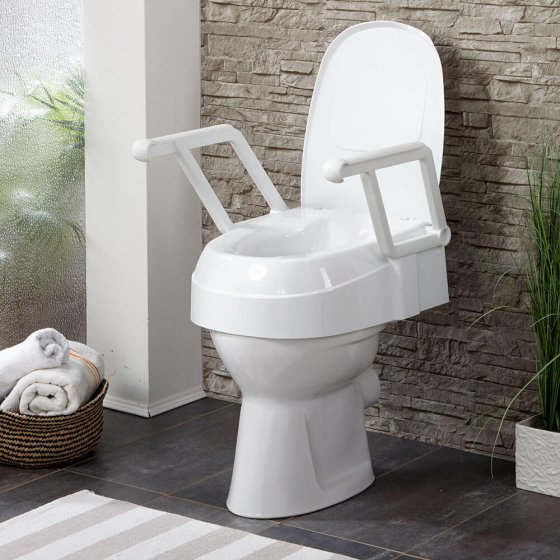 Rehausseur de toilettes avec accoudoirs