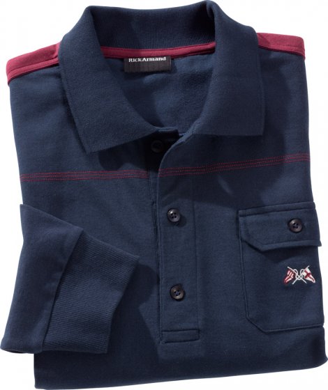 Polo manches longues Marine,M