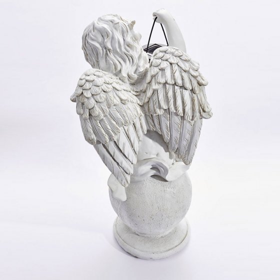 Statuette d'ange avec lanterne solaire