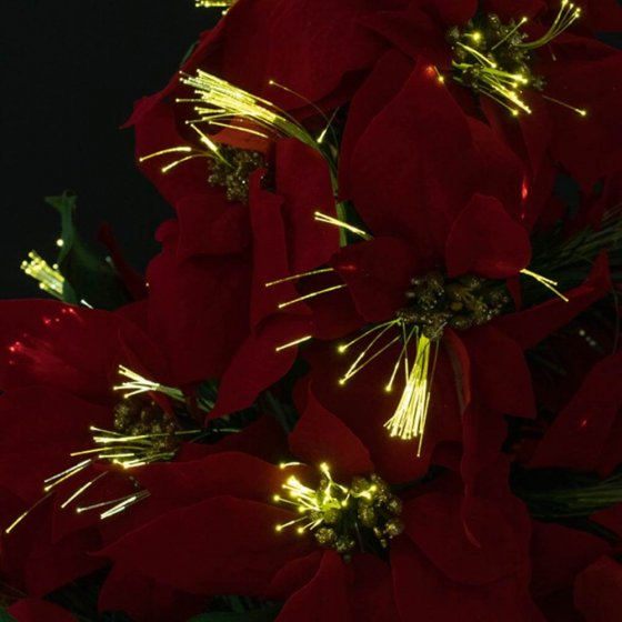 Poinsettia LED en forme de sapin 