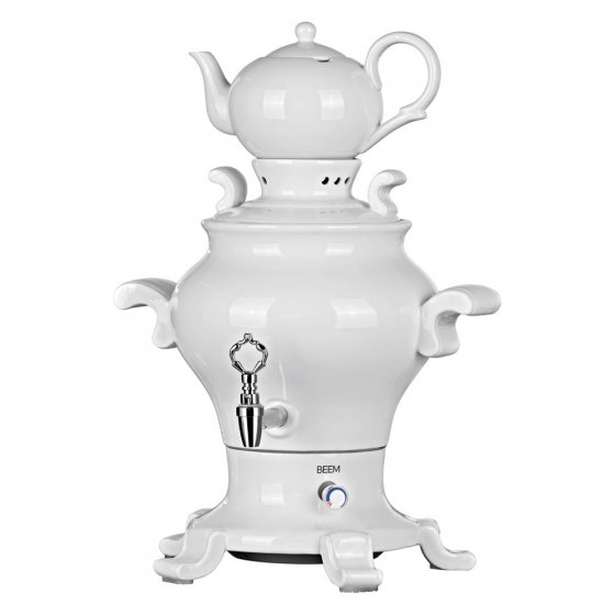 Samovar en porcelaine  "Odette Blanc" 