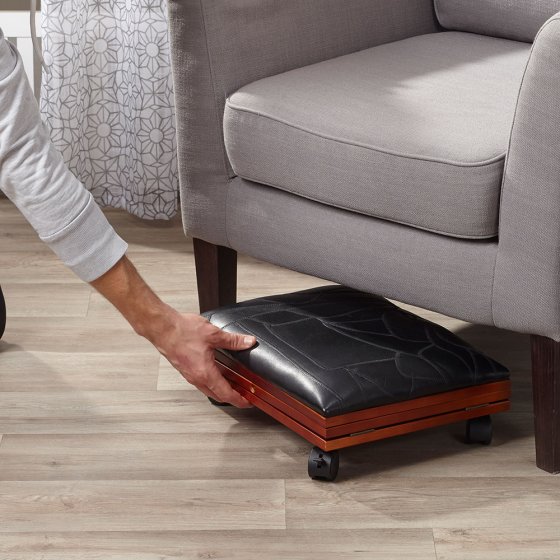 Repose-pieds confortable en cuir 