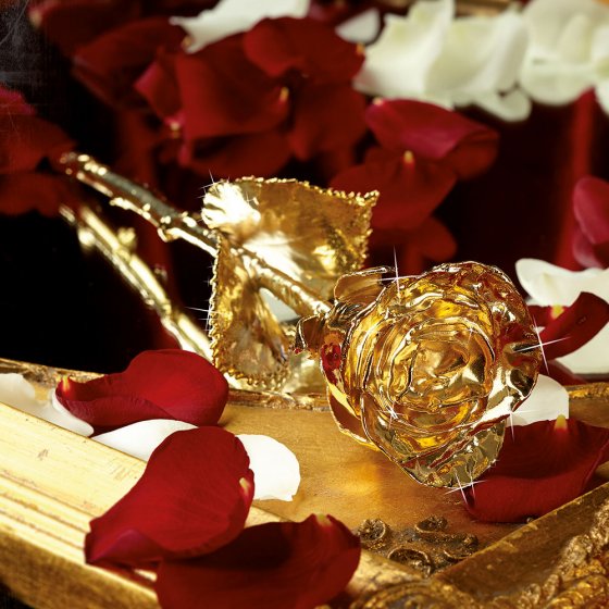 Rose dorée à l’or fin 