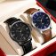 Montre pour homme avec bracelet en cuir noir - 4