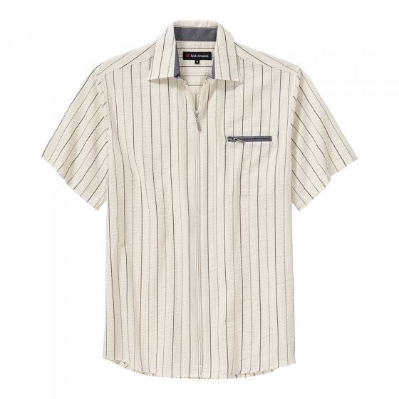 Chemise en seersucker avec fermeture éclair 