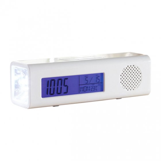 Radio-réveil avec lampe de poche à LED 