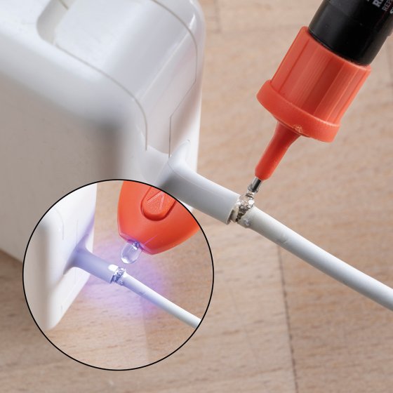 Ber-Fix Colle UV avec lampe - Pour verre et verre - 10 g - Faible