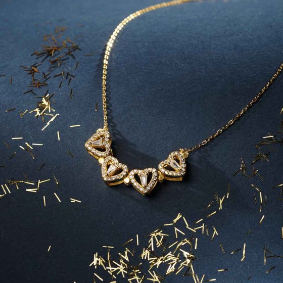Collier trèfle et cœurs 
