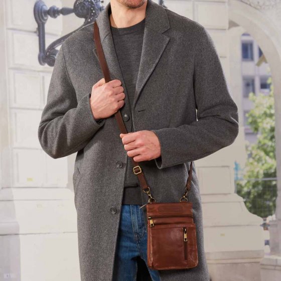 Sac de cuir compact à bandoulière 