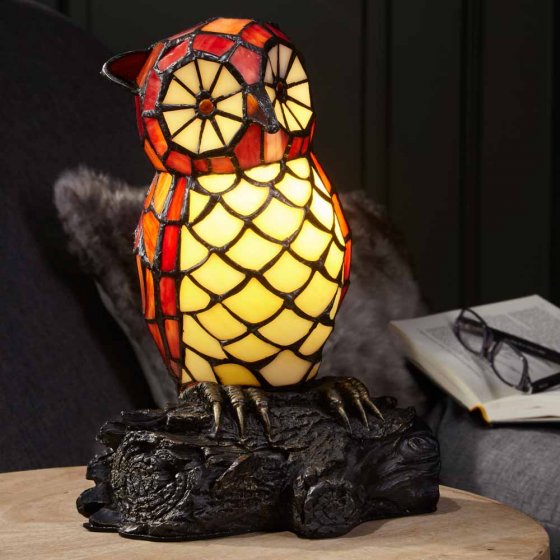 Lampe hibou style Tiffany