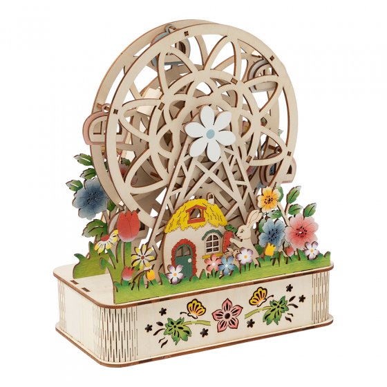 Grande roue tournante en bois 